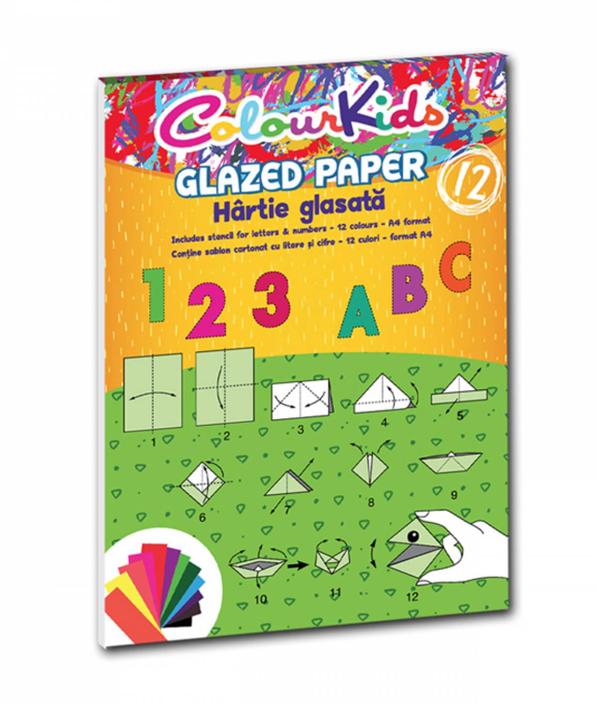 Hartie glasata A4 12 culori Colour KIDS