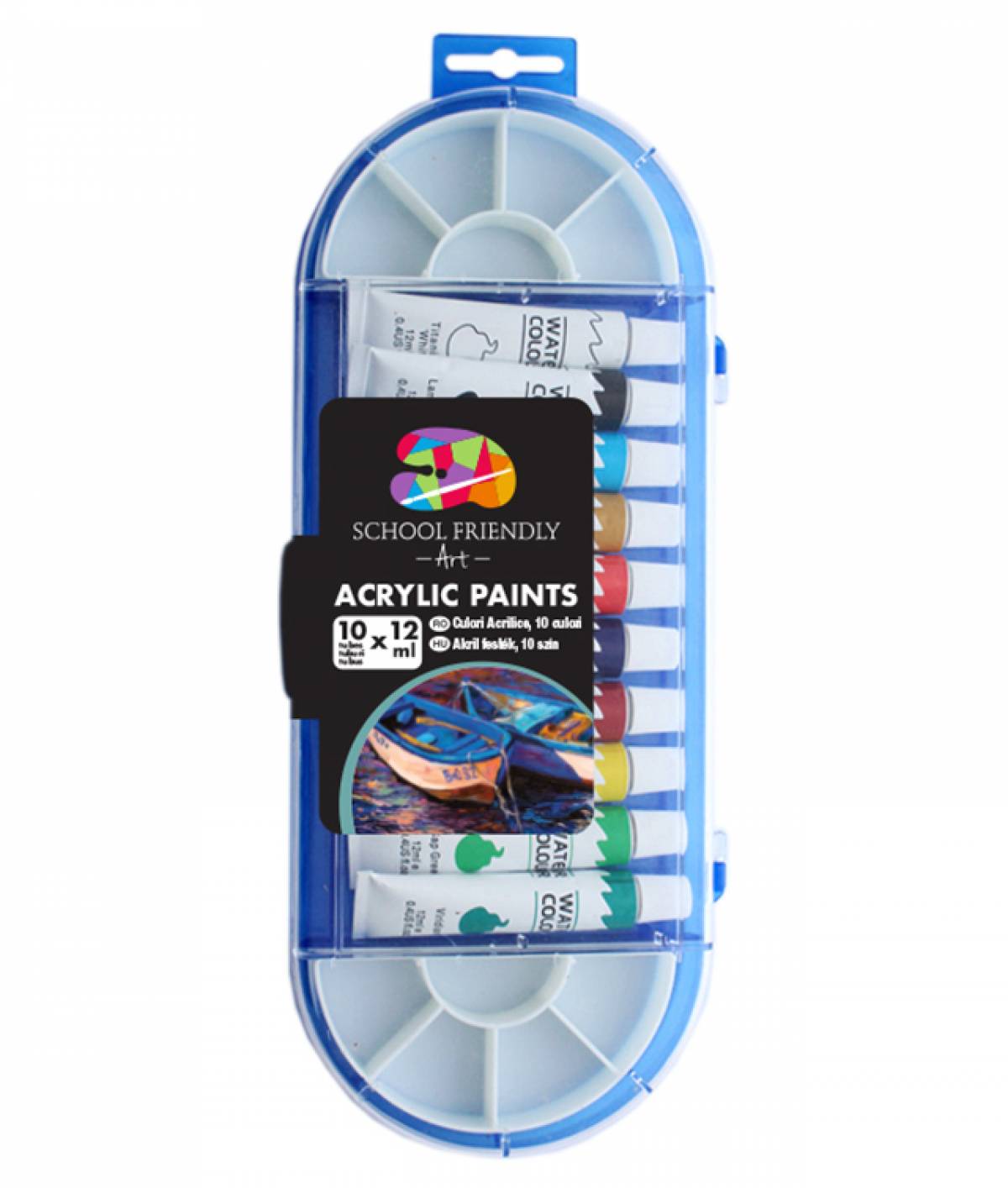 Acrilice SF ART 10 culori 12ml tub metal pensula paleta pictura