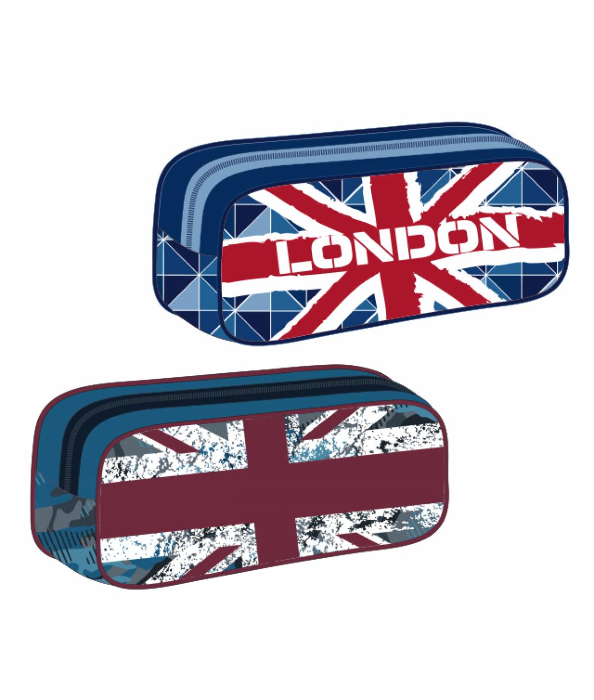 Penar Mic tip Etui, Schoolfriendly London, 1 Fermoar, Albastru
