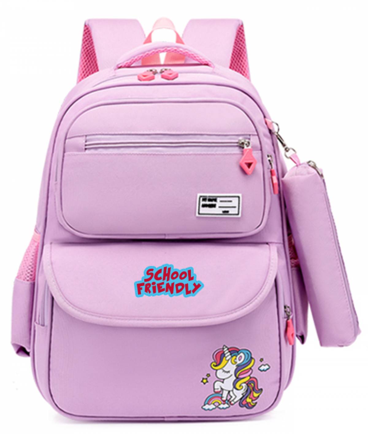 Ghiozdan Scolar, Schoolfriendly, 2 Fermoare, 40HX30X12.5cm, Mov