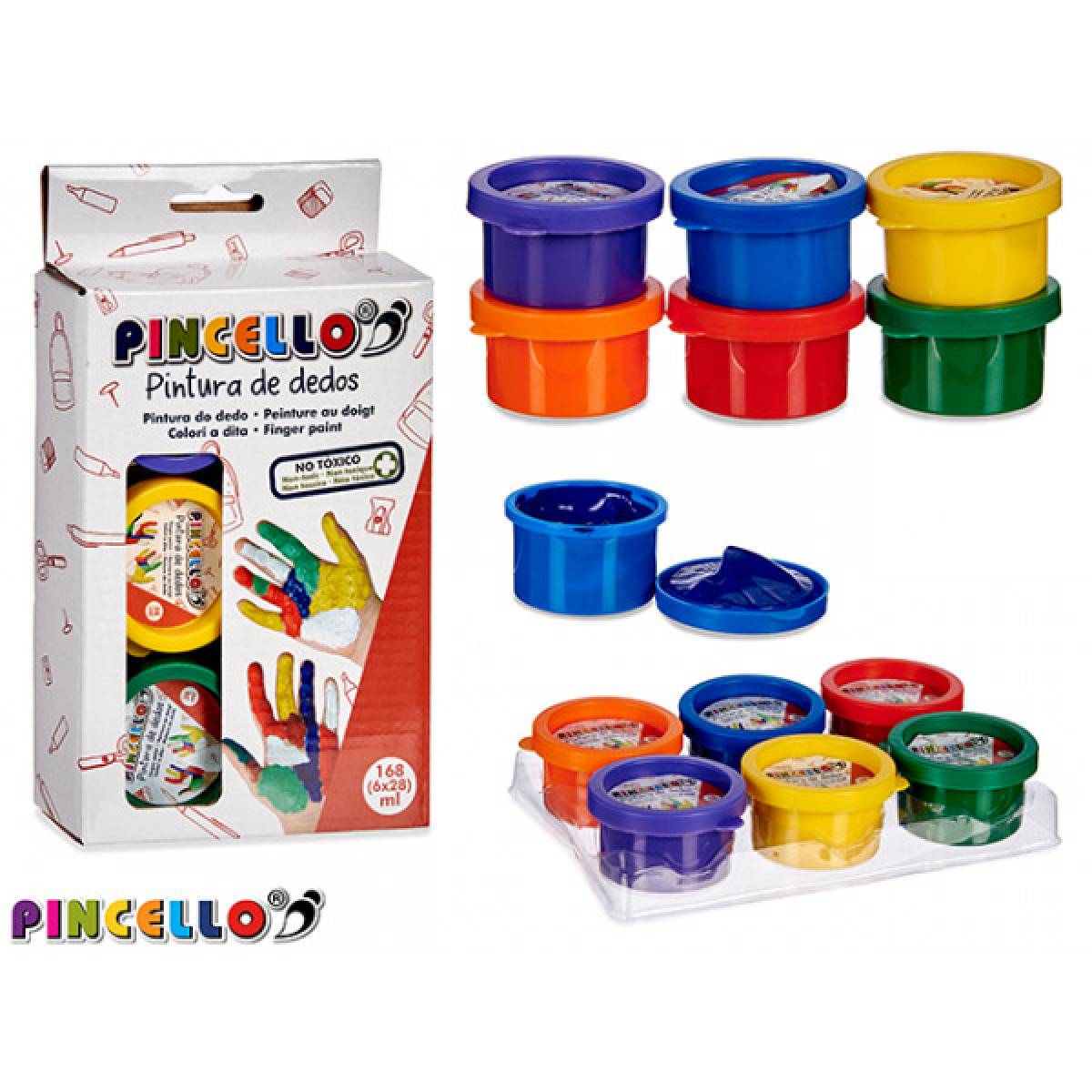 Vopsele PINCELLO 6 recipiente 28ml pentru degete
