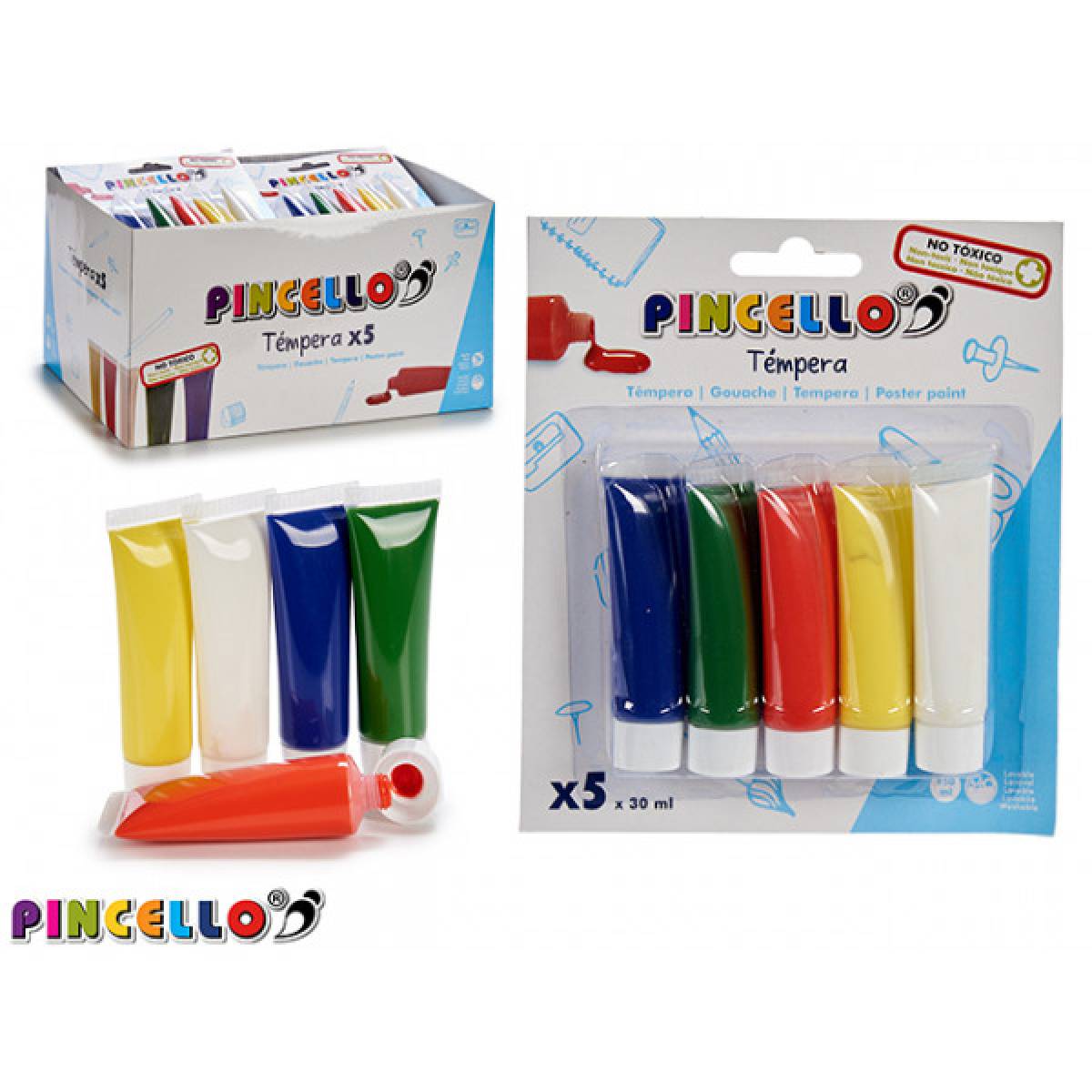 Tempera PINCELLO 5culori 30ml