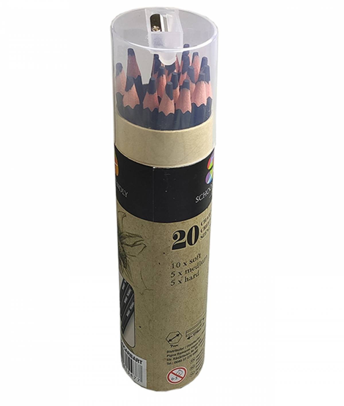 Creioane ARTIST SF ART CARBUNE 20buc intub carton cu ascutitoare soft medium hard