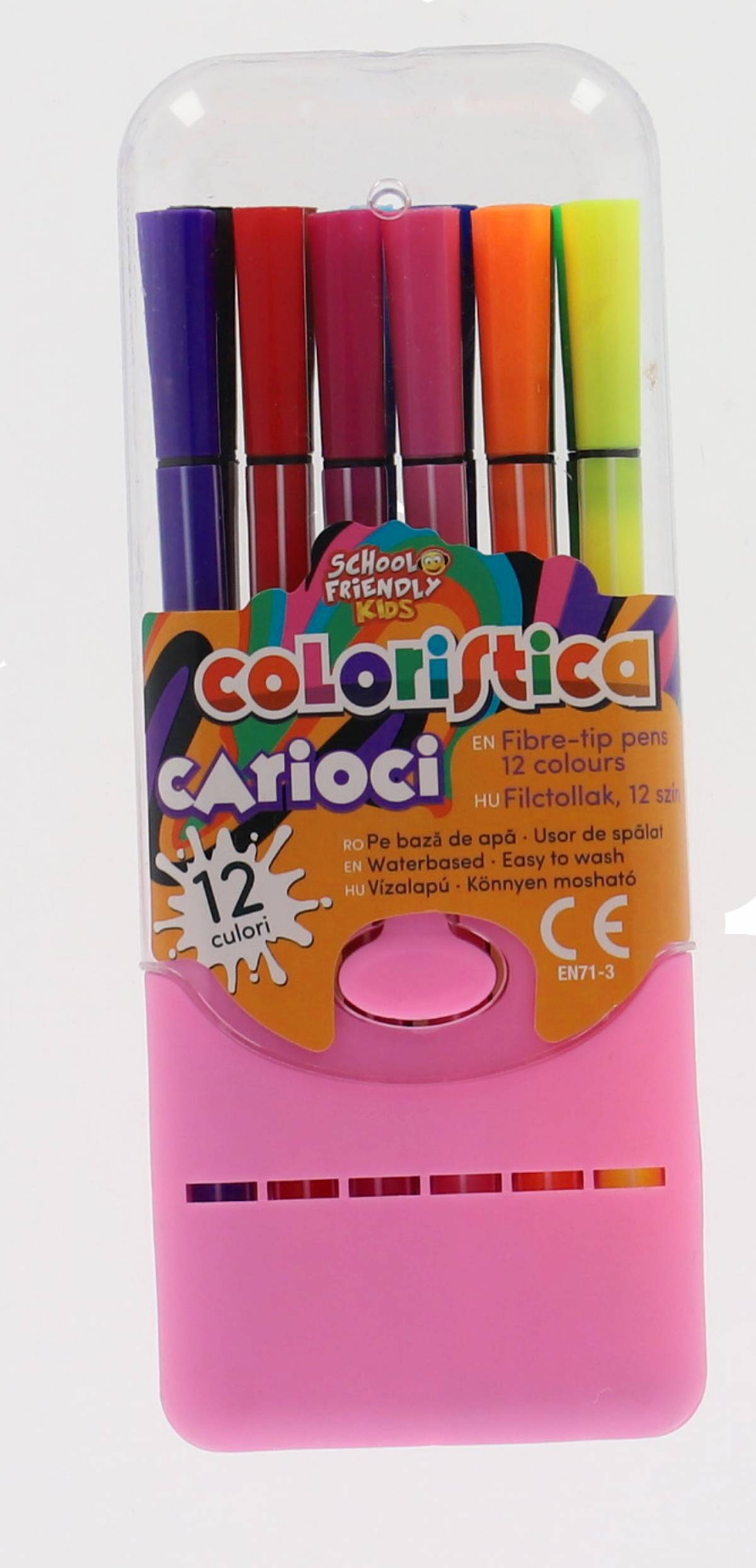 Carioci cutie plastic 12 culori COLORISTICA