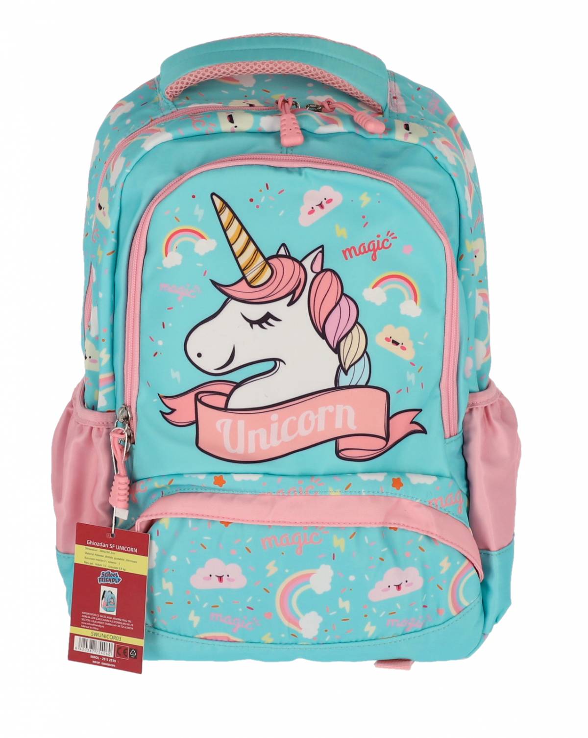Ghiozdan UNICORN SF 4F 39Hx29x13cm 0.8Kg BLEU PAL