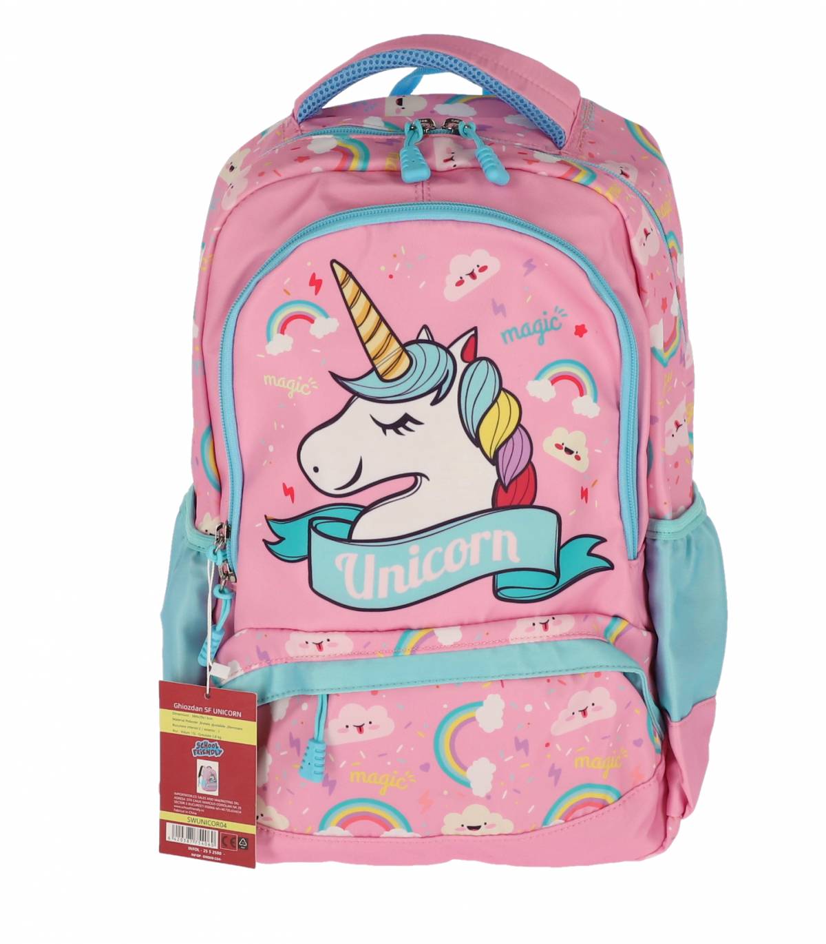 Ghiozdan UNICORN SF 4F 39Hx29x13cm 0.8Kg ROZ