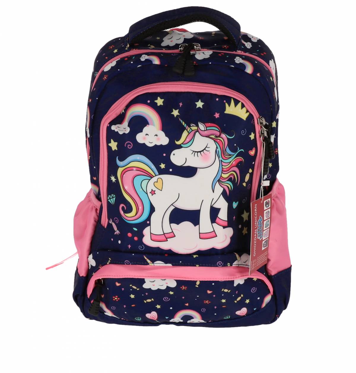 Ghiozdan UNICORN SF 4F 39Hx29x13cm 0.8Kg BLEUAMRIN HAPPY