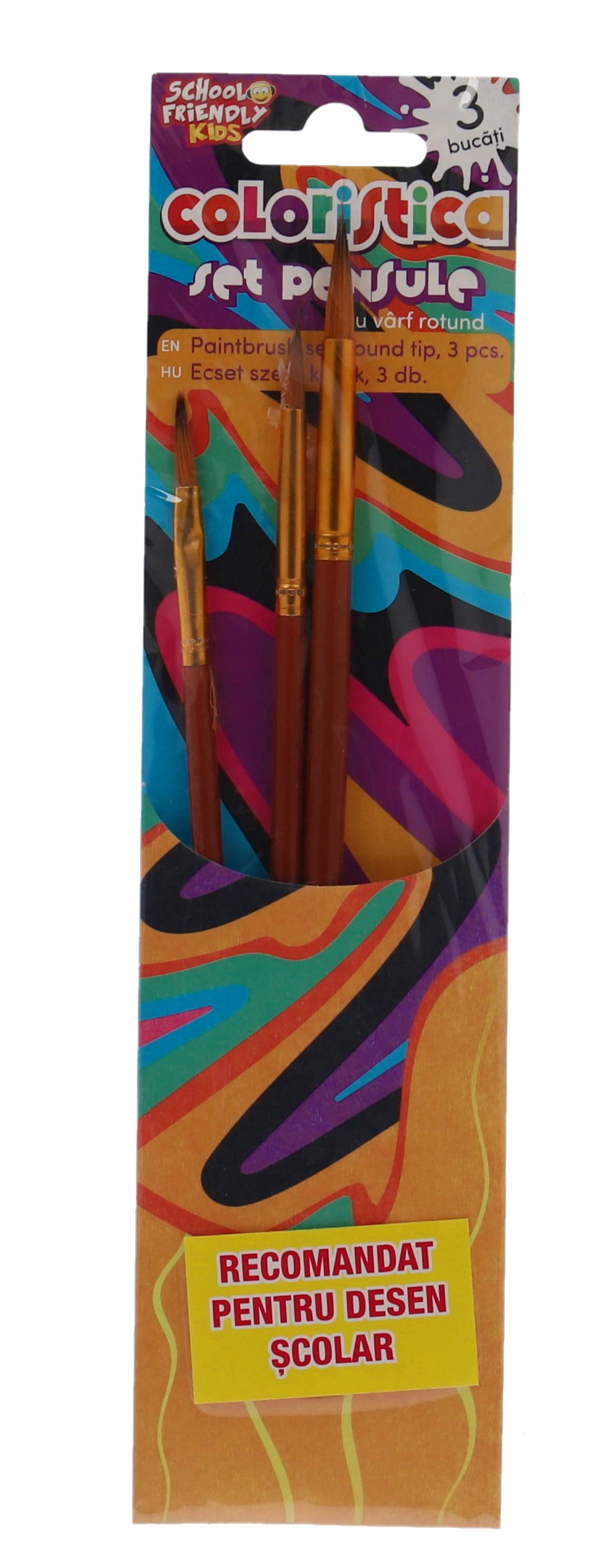 Pensule CK varf ascutit 3buc nr 3 7 11 COLORISTICA